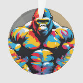 Gorilla Bodybuilder Pop Hebebühnen Cartoon Ornament (Vorderseite)