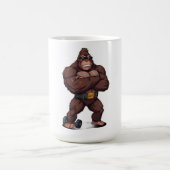 Gorilla Bodybuilder Weight Lifter Pop Art Cartoon Kaffeetasse (Mittel)