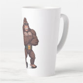 Gorilla Bodybuilder Weight Lifter Pop Art Cartoon Milchtasse (Rechte Ecke)