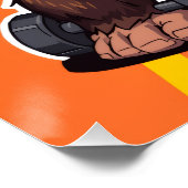 Gorilla Bodybuilder Weight Lifter Pop Art Cartoon Poster (Ecke)