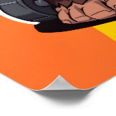Gorilla Bodybuilder Weight Lifter Pop Art Cartoon Poster (Ecke)