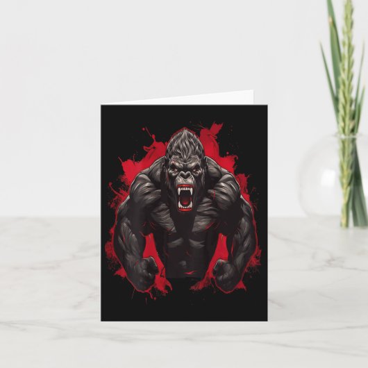 Gorilla Bodybuilding Workout Backprint Gym Karte (Vorderseite)