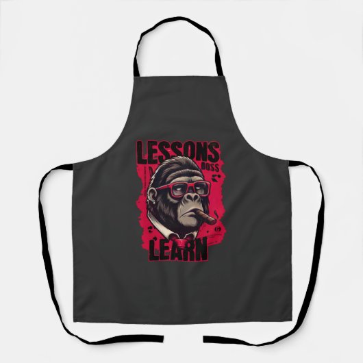 Gorilla Boss Lektionen Lernen Schürze (Vorderseite)