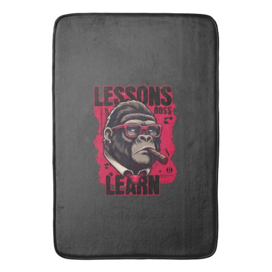 Gorilla Boss Lessons Learn Bath Mat Badematte (Vorderseite Vertikal)