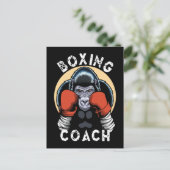 Gorilla Boxing Coach - Sporttrainer Postkarte (Stehend Vorderseite)
