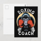 Gorilla Boxing Coach - Sporttrainer Postkarte (Vorne/Hinten)