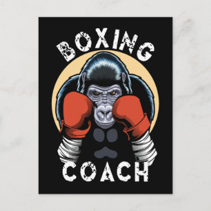 Gorilla Boxing Coach - Sporttrainer Postkarte