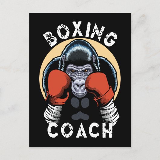 Gorilla Boxing Coach - Sporttrainer Postkarte (Vorderseite)