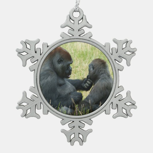Gorilla Brothers Forever Schneeflocken Zinn-Ornament (Vorderseite)