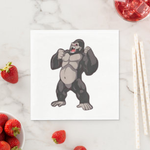 Gorilla Brüllender Affe Monkey Serviette