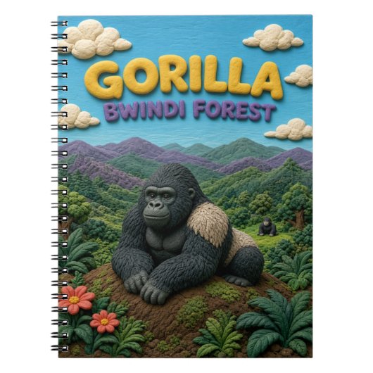 Gorilla Bwindi Wald Modern KlayKoo Notizblock (Vorderseite)