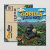 Gorilla Bwindi-Wald Modern KlayKoo Postkarte (Vorne/Hinten)