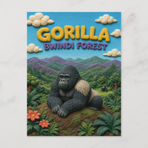 Gorilla Bwindi-Wald Modern KlayKoo Postkarte