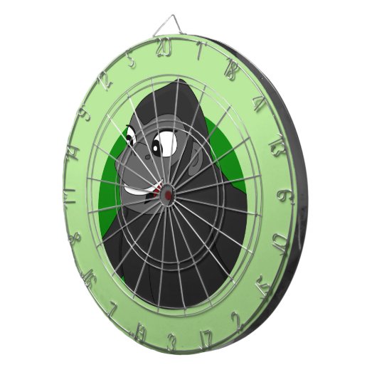 Gorilla Cartoon Dartboard With Darts Dartscheibe (Vorderseite rechts)
