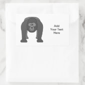 Gorilla Cartoon Rechteckiger Aufkleber (Tasche)