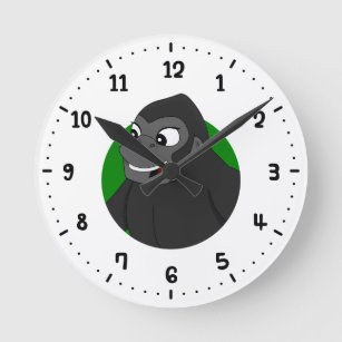 Gorilla Cartoon Round Clock Runde Wanduhr