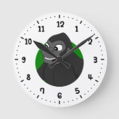 Gorilla Cartoon Round Clock Runde Wanduhr (Vorderseite)