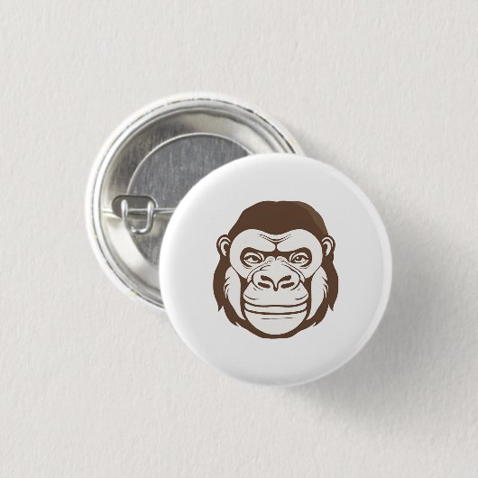 Gorilla Cartoon Zeichnend Button (Vorne & Hinten)
