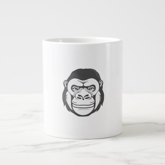 Gorilla Cartoon Zeichnend Jumbo-Tasse (Vorderseite)