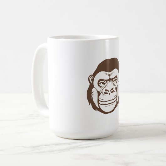 Gorilla Cartoon Zeichnend Kaffeetasse (Vorderseite Links)
