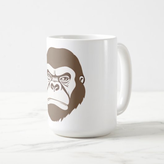 Gorilla Cartoon Zeichnend Kaffeetasse (VorderseiteRechts)