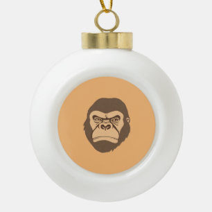 Gorilla Cartoon Zeichnend Keramik Kugel-Ornament