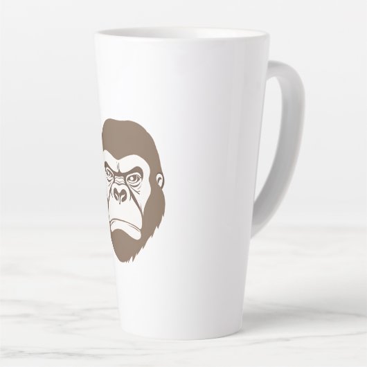 Gorilla Cartoon Zeichnend Milchtasse (Rechte Ecke)