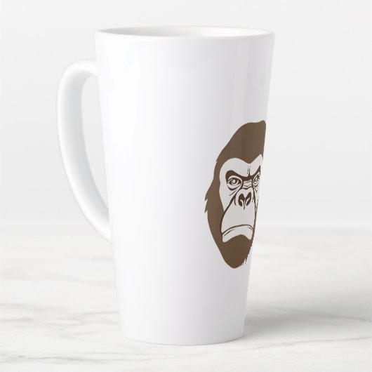 Gorilla Cartoon Zeichnend Milchtasse (Linke Ecke)