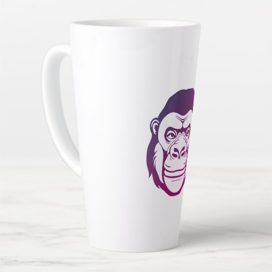 Gorilla Cartoon Zeichnend Milchtasse (Linke Ecke)