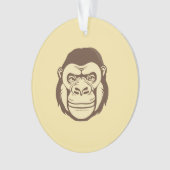 Gorilla Cartoon Zeichnend Ornament (Vorderseite)