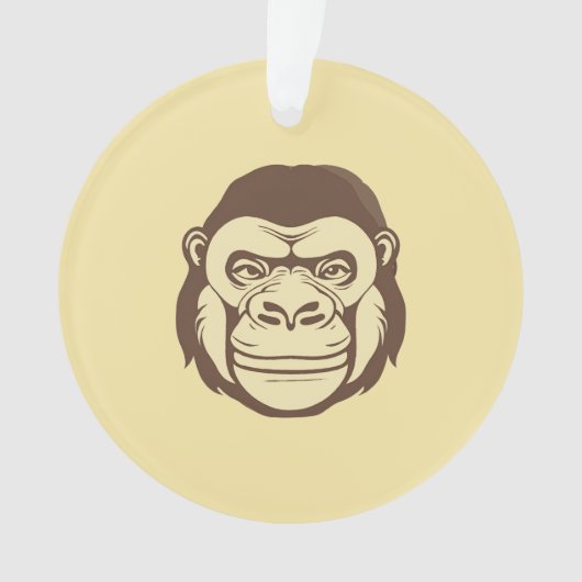 Gorilla Cartoon Zeichnend Ornament (Vorderseite)