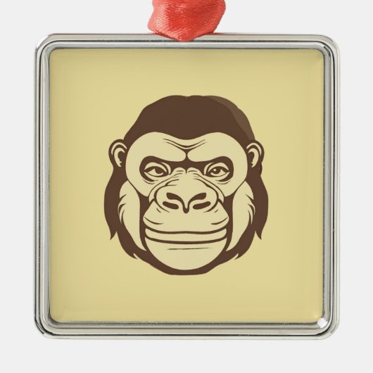 Gorilla Cartoon Zeichnend Ornament Aus Metall (Vorne)