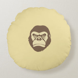 Gorilla Cartoon Zeichnend Rundes Kissen