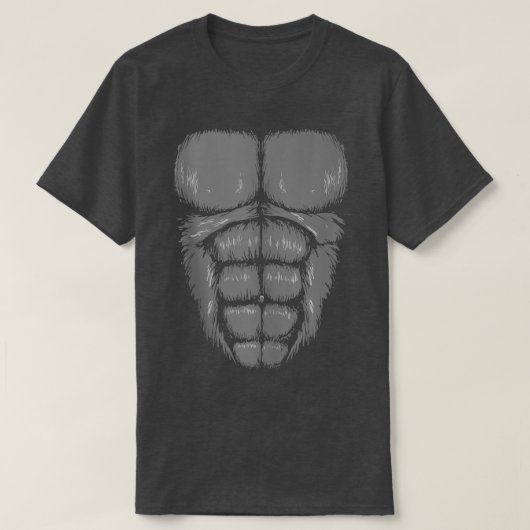 Gorilla Chest Muscles Abs Kostüm Kunst Halloween E T-Shirt (Design vorne)
