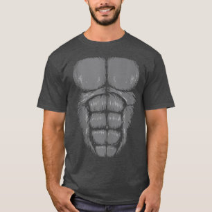 Gorilla Chest Muscles Abs Kostüm Kunst Halloween E T-Shirt