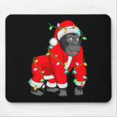 Gorilla Christmas Lights Santa Costume Cute Animal Mousepad (Vorne)