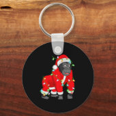Gorilla Christmas Lights Santa Costume Cute Animal Schlüsselanhänger (Vorderseite)