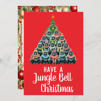 Gorilla Christmas Tree Jungle Bell Feiertagskarte