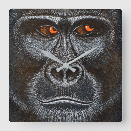 Gorilla Clock Quadratische Wanduhr (Vorderseite)
