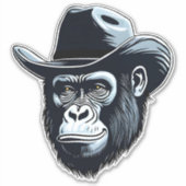 Gorilla Cowboy Aufkleber (Vorderseite)