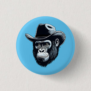 Gorilla Cowboy Button