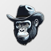 Gorilla Cowboy Fensteraufkleber (Blatt)