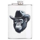 Gorilla Cowboy Flachmann (Vorderseite)