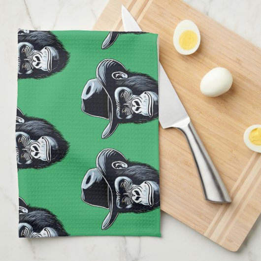 Gorilla Cowboy Geschirrtuch (Viertel Falte)