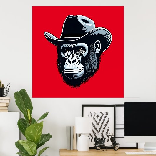 Gorilla Cowboy Poster (Heimbüro)