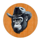 Gorilla Cowboy Schneidebrett (Vorderseite)