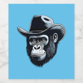 Gorilla Cowboy Weinetikett (Einzelnes Label)