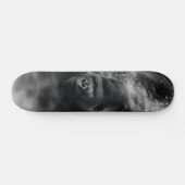 Gorilla Deep in Thought Black White Fog Skateboard (Horizontal)