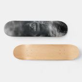 Gorilla Deep in Thought Black White Fog Skateboard (Horizontal)