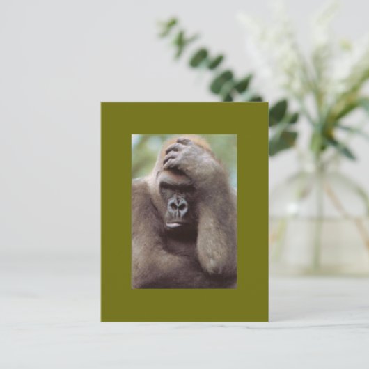 GORILLA DENKEN POSTKARTE (Stehend Vorderseite)